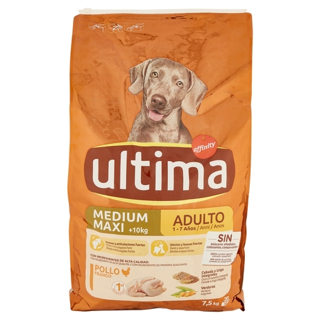 ultima Dog Medium Maxi +10kg Adulto 1-7 Anni Pollo 7,5 kg