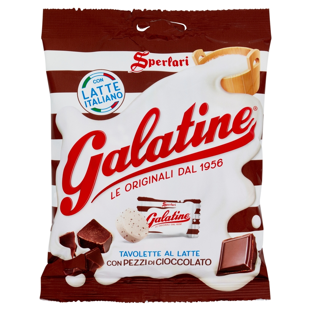 Galatine Tavolette al Latte con Pezzi di Cioccolato 115 g