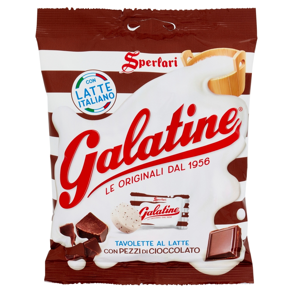 Galatine Tavolette al Latte con Pezzi di Cioccolato 115 g