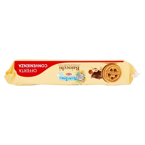 Mulino Bianco Baiocchi Biscotti Snack Farciti con Crema alla Nocciola e Cacao Bipacco 672g