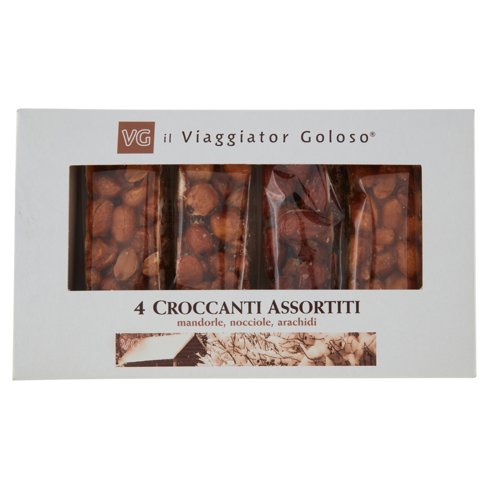 4 Croccanti Assortiti Mandorle Nocciole e Arachidi il Viaggiator Goloso
