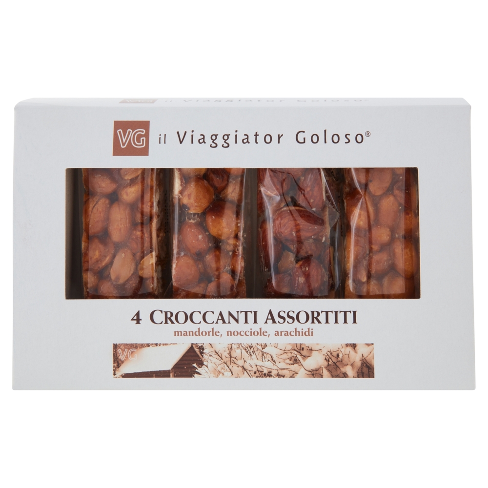4 Croccanti Assortiti Mandorle Nocciole e Arachidi il Viaggiator Goloso