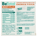 BeTotal Body Plus, Integratore Alimentare con Vit B, Mag e Potassio contro stanchezza, 20 stick