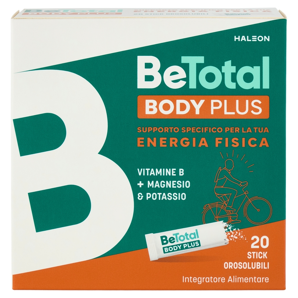 BeTotal Body Plus, Integratore Alimentare con Vit B, Mag e Potassio contro stanchezza, 20 stick