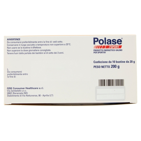 Polase sport integratore energetico Sali minerali con vitamina C magnesio e potassio 10 bustine 200g