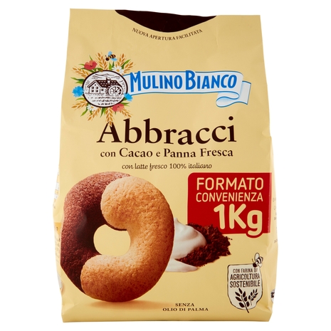 Mulino Bianco Abbracci Biscotti con Cacao e Panna Fresca 1000g