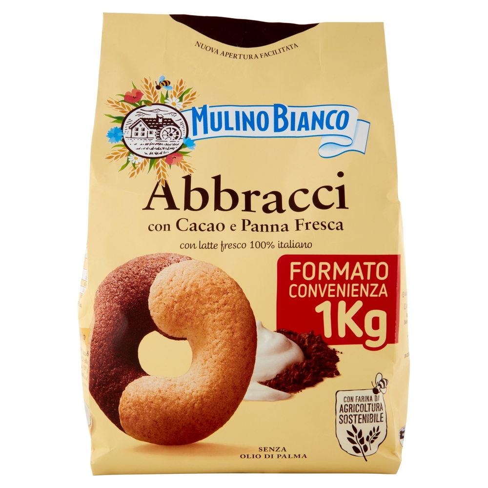 Mulino Bianco Abbracci Biscotti con Cacao e Panna Fresca 1000g