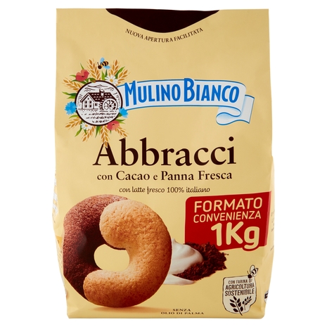 Mulino Bianco Abbracci Biscotti con Cacao e Panna Fresca 1000g