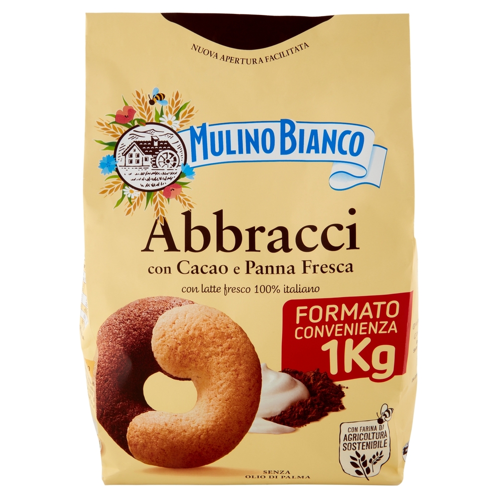 Mulino Bianco Abbracci Biscotti con Cacao e Panna Fresca 1000g