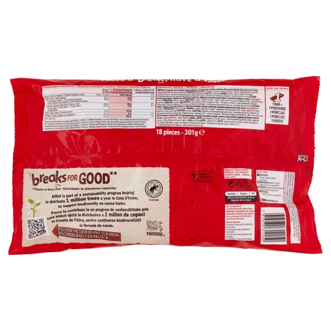 NESTLÉ KITKAT Mini Wafer ricoperti di Cioccolato al Latte 18 snack da 16,7g