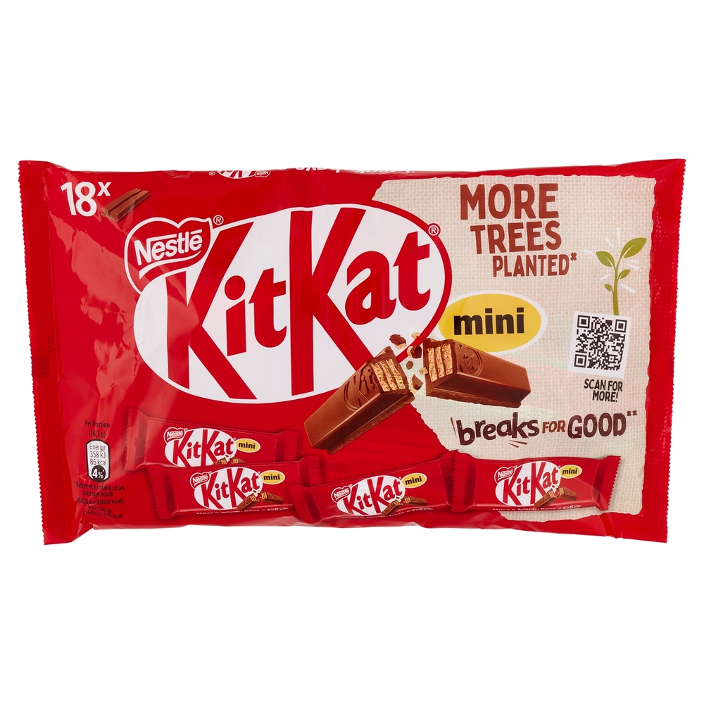 NESTLÉ KITKAT Mini Wafer ricoperti di Cioccolato al Latte 18 snack da 16,7g