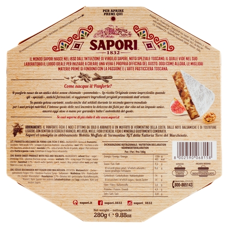 Sapori Panforte Fichi e Noci 280 g