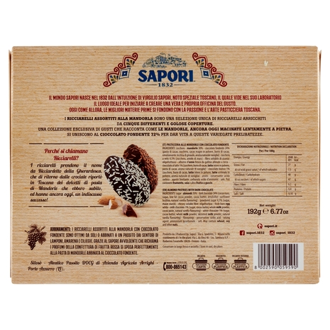 Sapori Ricciarelli Assortiti Cioccolato Fondente 72% 192 g