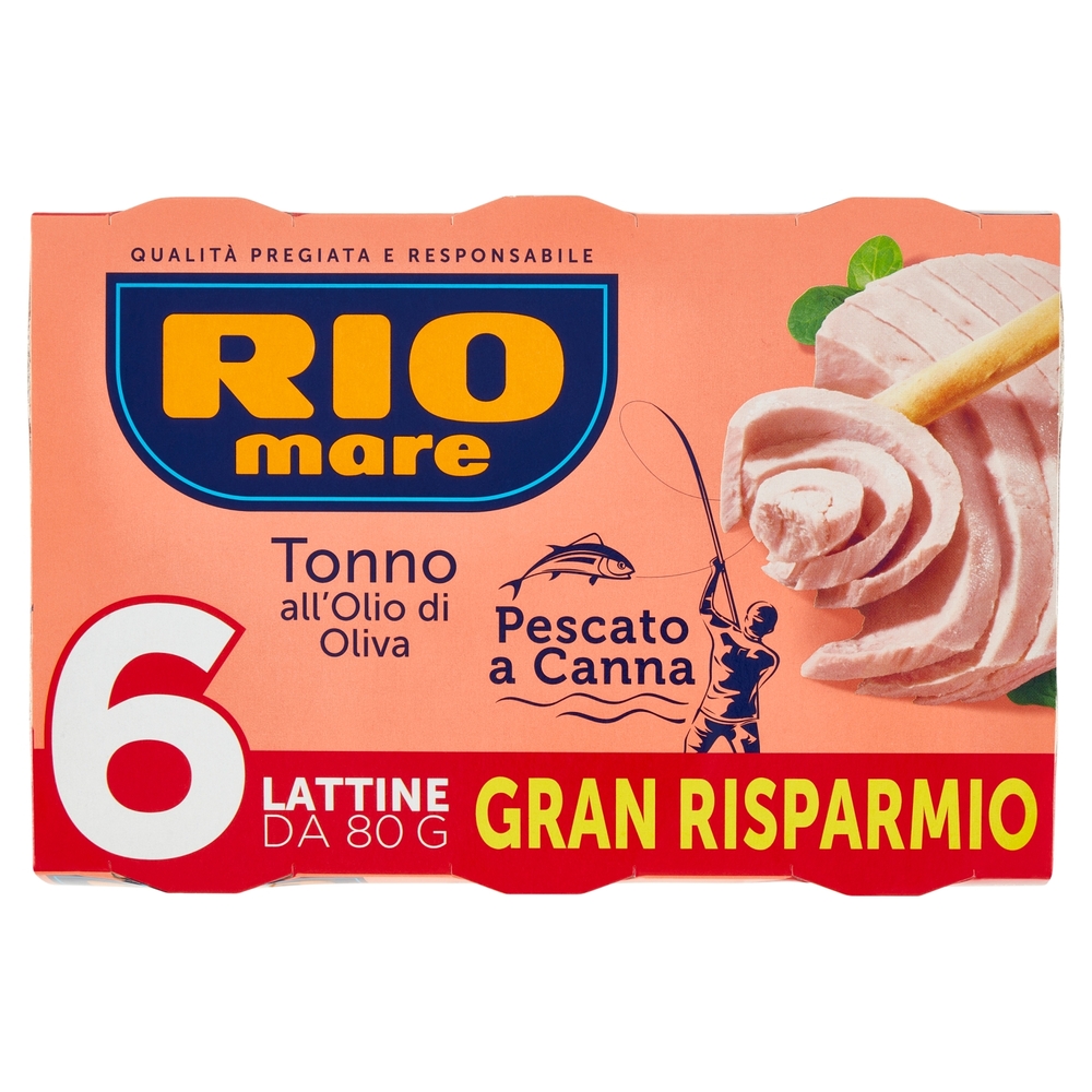 Rio mare Tonno all'Olio di Oliva Pescato a Canna 6 x 80 g