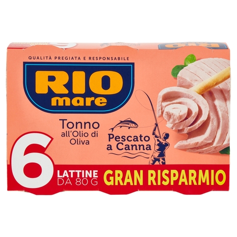 Rio mare Tonno all'Olio di Oliva Pescato a Canna 6 x 80 g