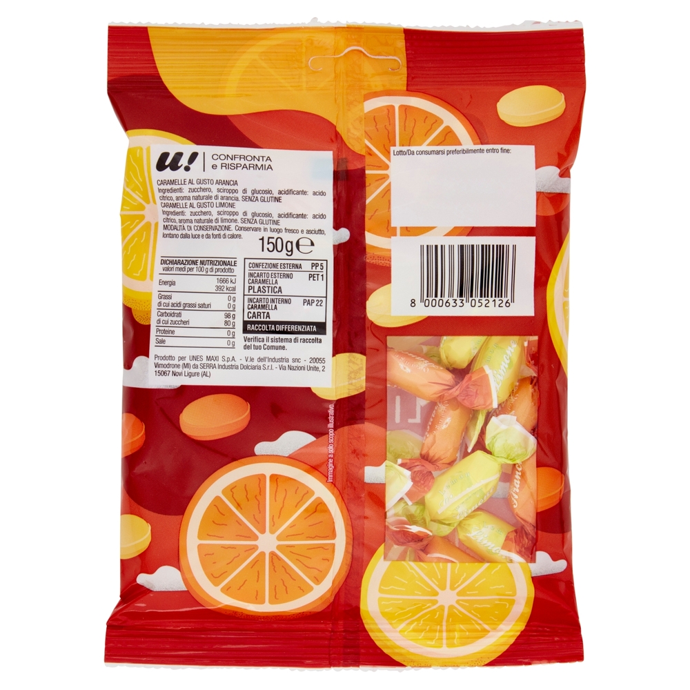 Caramelle ai Gusti Arancia e Limone U! Confronta e Risparmia