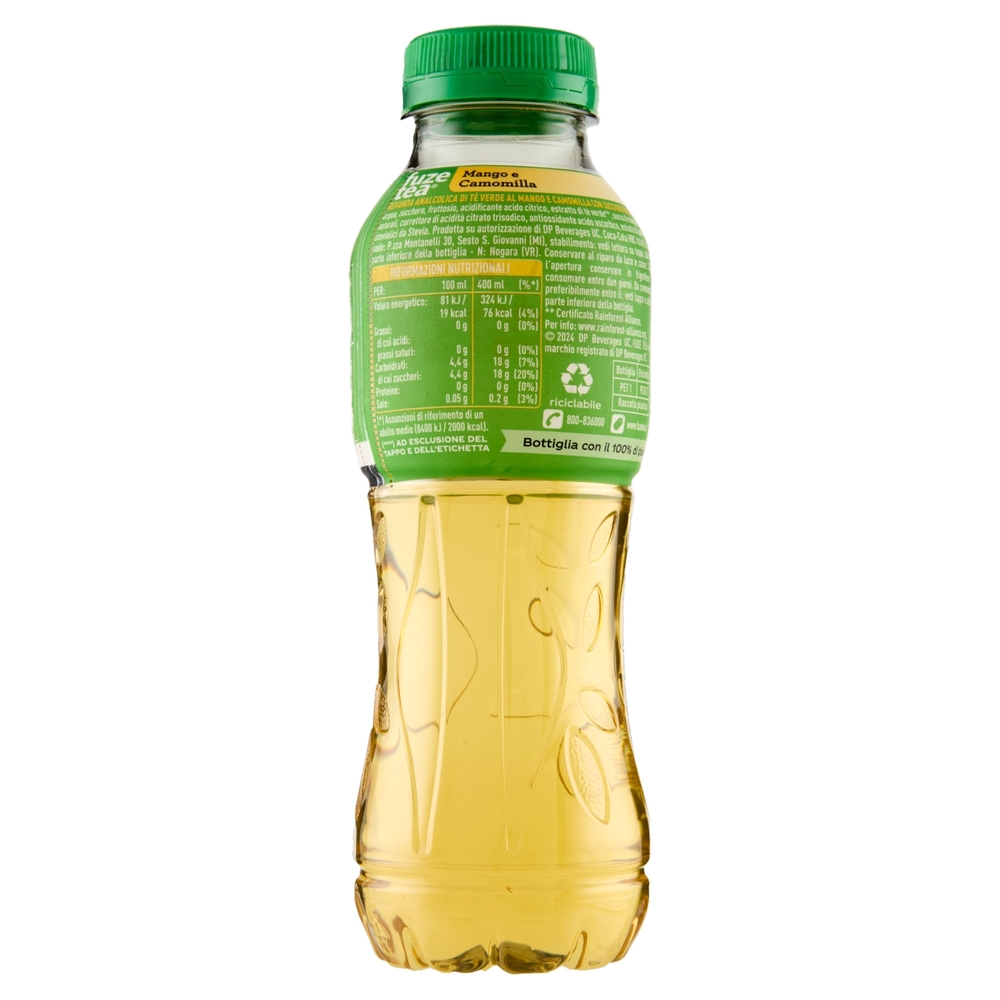 FUZE TEA al Tè Verde, Tè verde Mango e Camomilla PET 400 ml