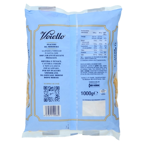 Voiello Pasta La Mezza Penna Rigata N°154 grano Aureo 100% italiano Trafilata bronzo 1Kg