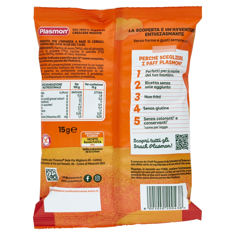 Plasmon i Paff Zucca e Carota 15 g