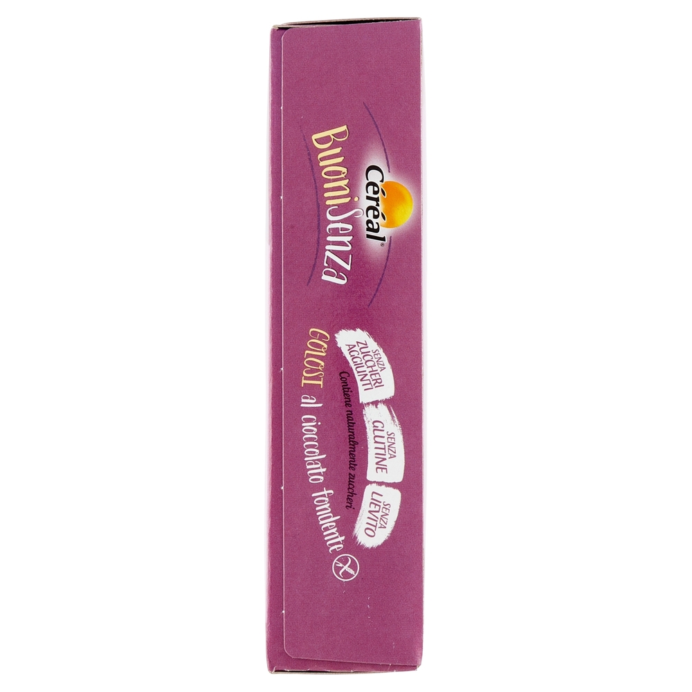 Céréal, Crackers BuoniSenza Golosi al cioccolato fondente, senza glutine, senza lievito - 6 x 17 g