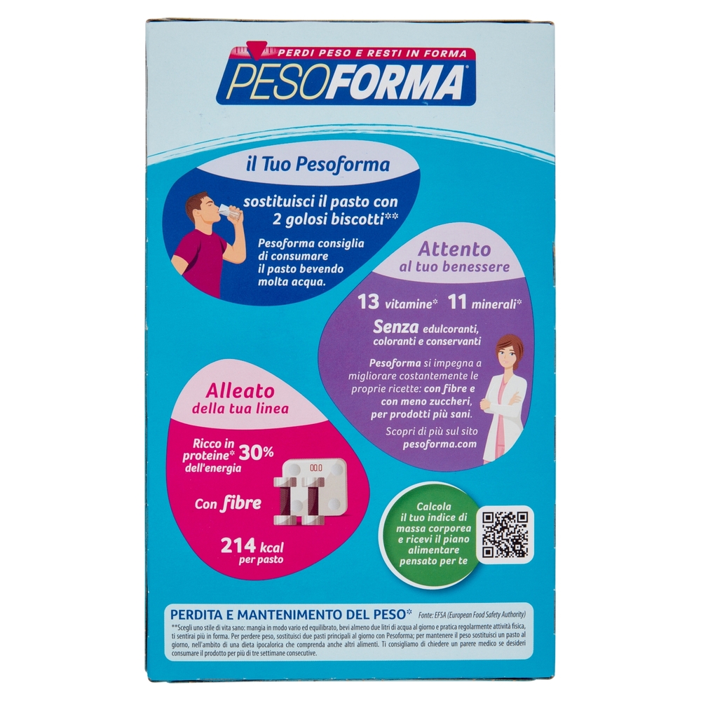 Pesoforma Biscotti gusto Mirtillo, sostitutivo del pasto per perdita e controllo del peso, 16 x 33g