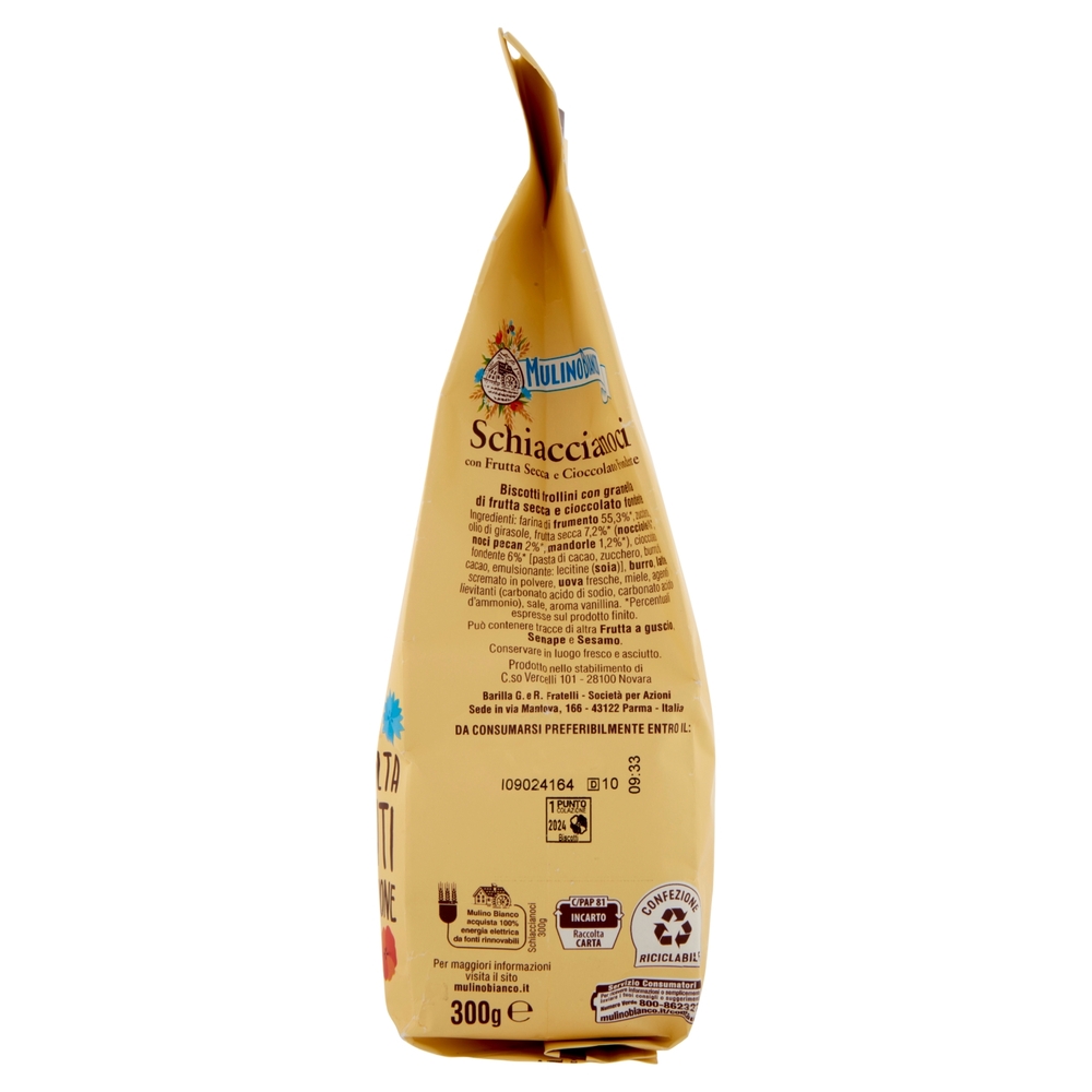 Mulino Bianco Schiaccianoci Biscotti con Frutta Secca e Cioccolato Fondente 300g