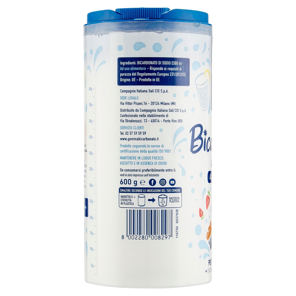 Gemma di mare Bicarbonato di sodio Alimentare 600 g