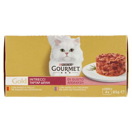 PURINA GOURMET Gold Intrecci di Gusto Manzo & Pollo / Tacchino & Agnello 4x85g