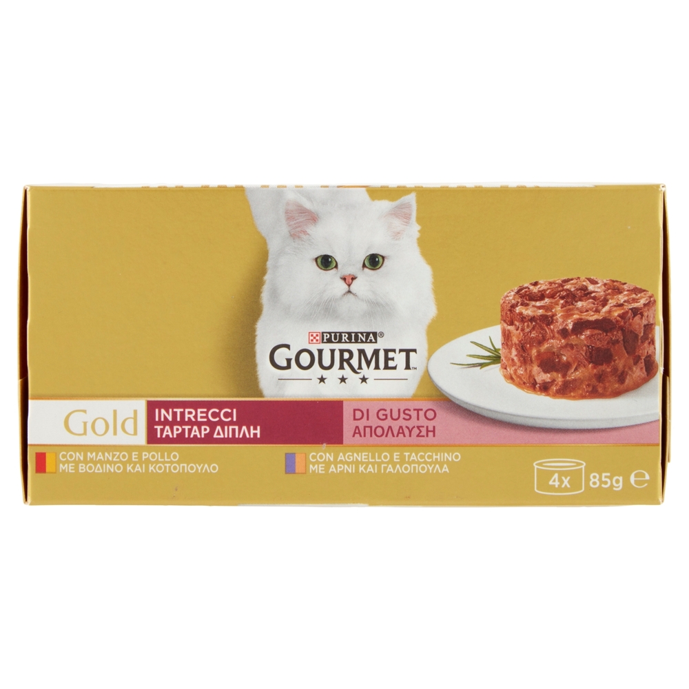 PURINA GOURMET Gold Intrecci di Gusto Manzo & Pollo / Tacchino & Agnello 4x85g