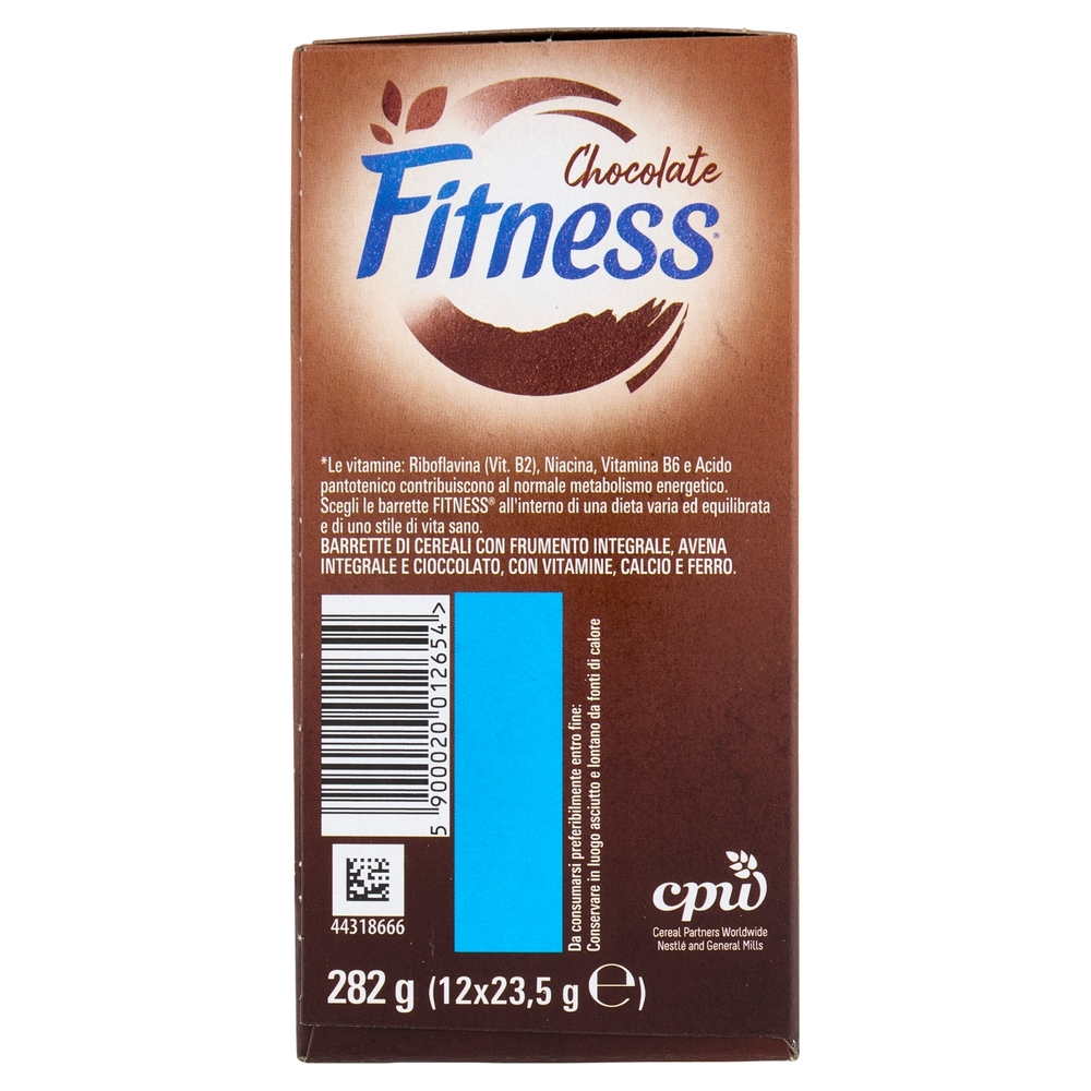 FITNESS Chocolate Barrette Cereali Integrali con Cioccolato 12 pezzi da 23,5g