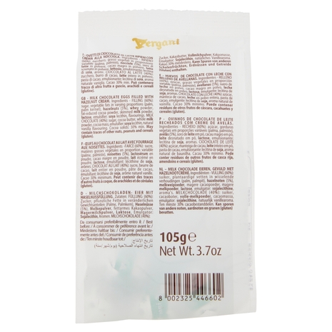 Vergani Ovetti di Cioccolato al Latte Ripieni con Crema alla Nocciola 105 g