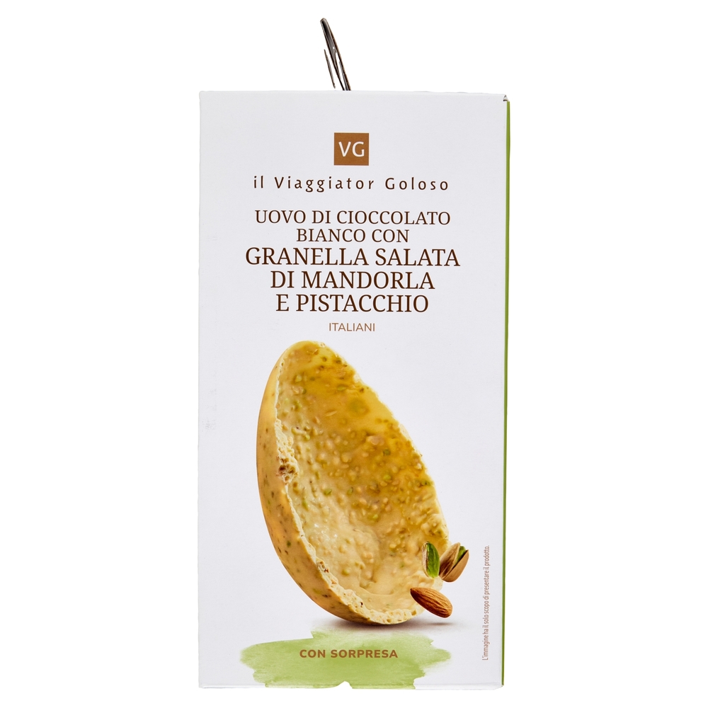 Uovo di Cioccolato Bianco, Granella di Mandorla e Pistacchio Il Viaggiator Goloso