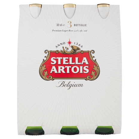 STELLA ARTOIS Birra lager belga bottiglia 3x33cl