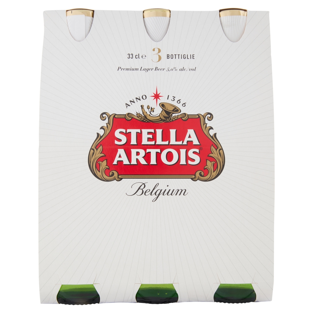 STELLA ARTOIS Birra lager belga bottiglia 3x33cl