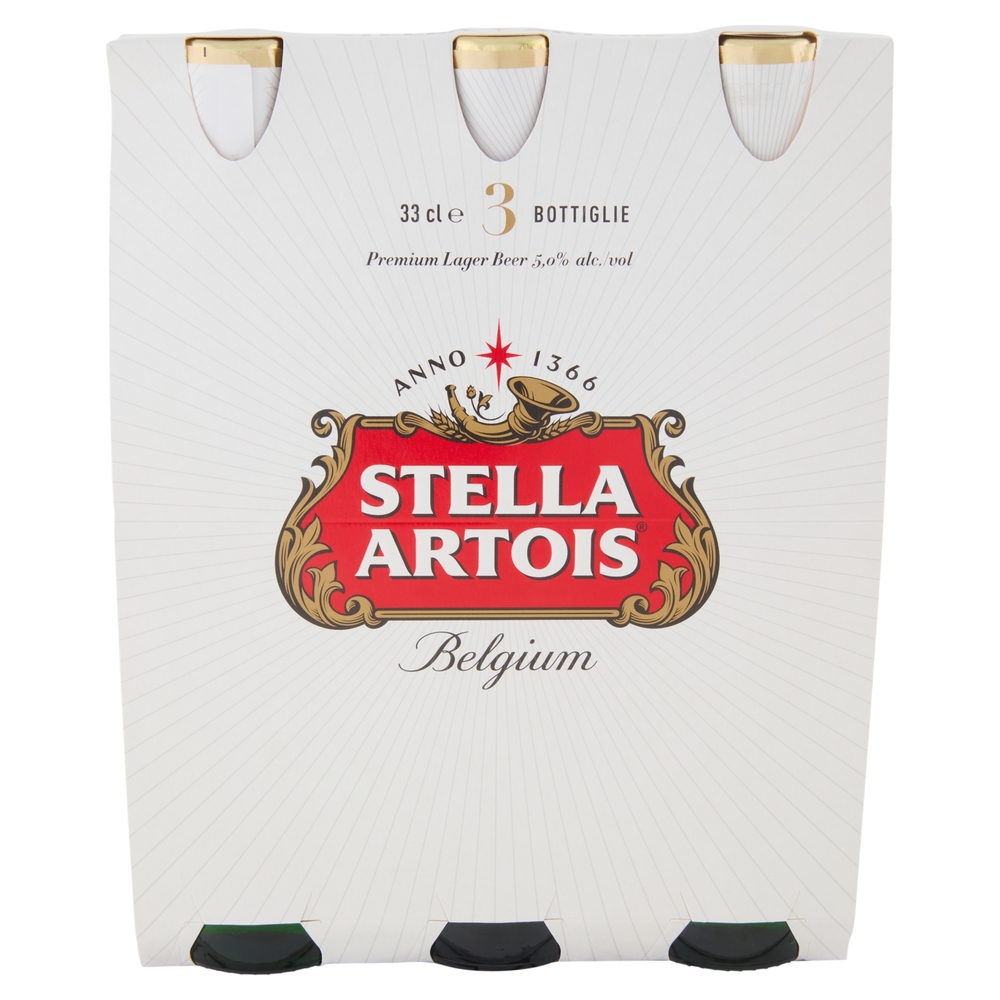 STELLA ARTOIS Birra lager belga bottiglia 3x33cl
