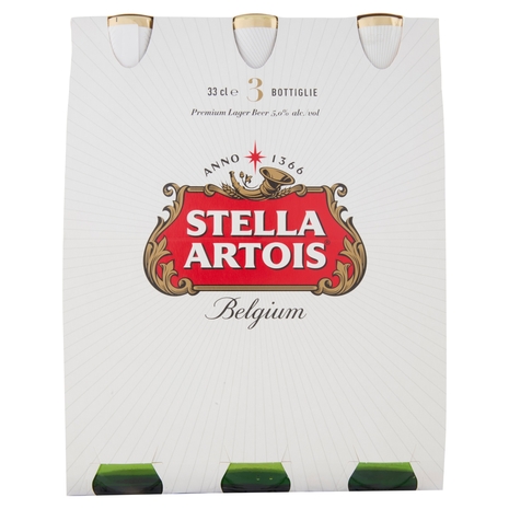 STELLA ARTOIS Birra lager belga bottiglia 3x33cl