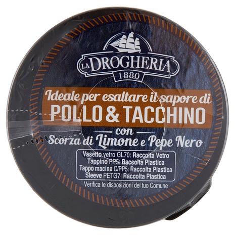 La Drogheria 1880 BBQ Chicken & Turkey supreme con Scorza di Limone e Pepe Nero 100 g