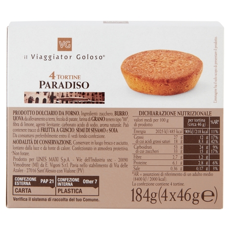 4 Tortine Paradiso Il Viaggiator Goloso