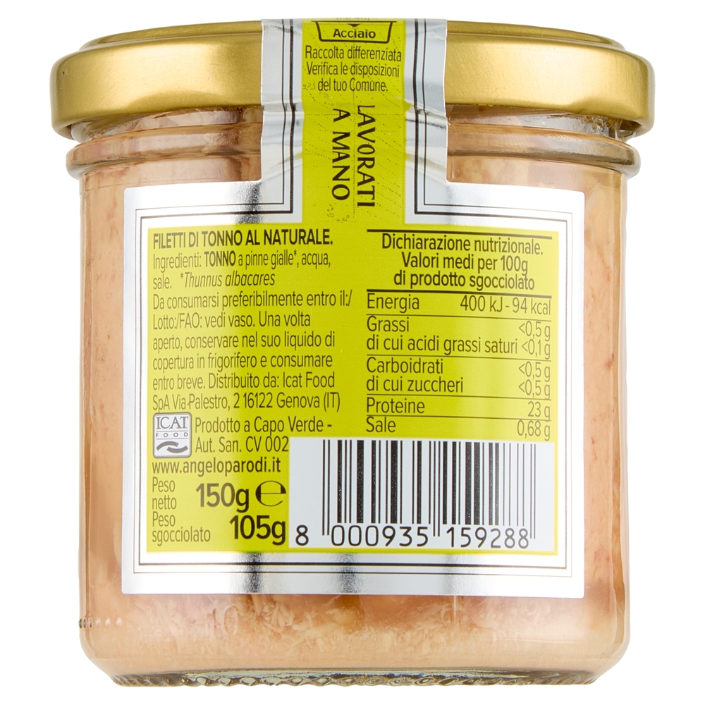 Angelo Parodi Filetti di Tonno al Naturale 150 g