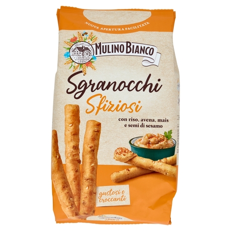 Mulino Bianco Sgranocchi Grissini con 8 Cereali e Sesamo con Farina Sostenibile 210g