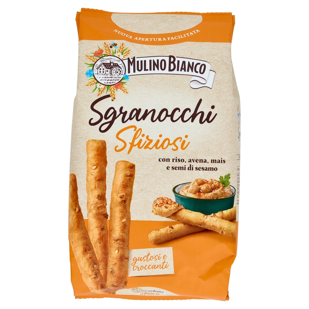 Mulino Bianco Sgranocchi Grissini con 8 Cereali e Sesamo con Farina Sostenibile 210g