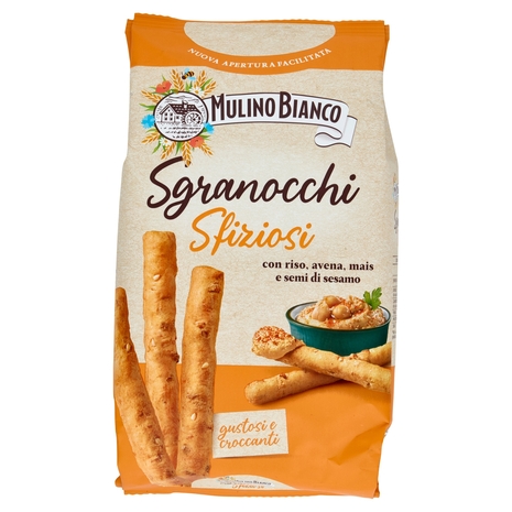 Mulino Bianco Sgranocchi Grissini con 8 Cereali e Sesamo con Farina Sostenibile 210g
