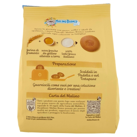 Mulino Bianco Pancake Merenda 100% Latte Fresco Italiano e Farina Sostenibile 4 pezzi 280g