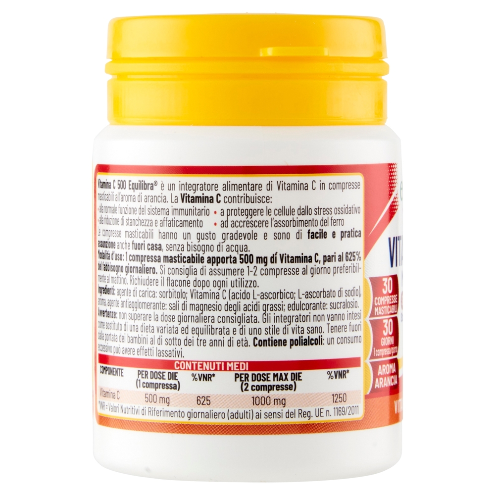 equilibra Vitamina C 500mg Masticabile Sistema Immunitario 30 x 1,4 g