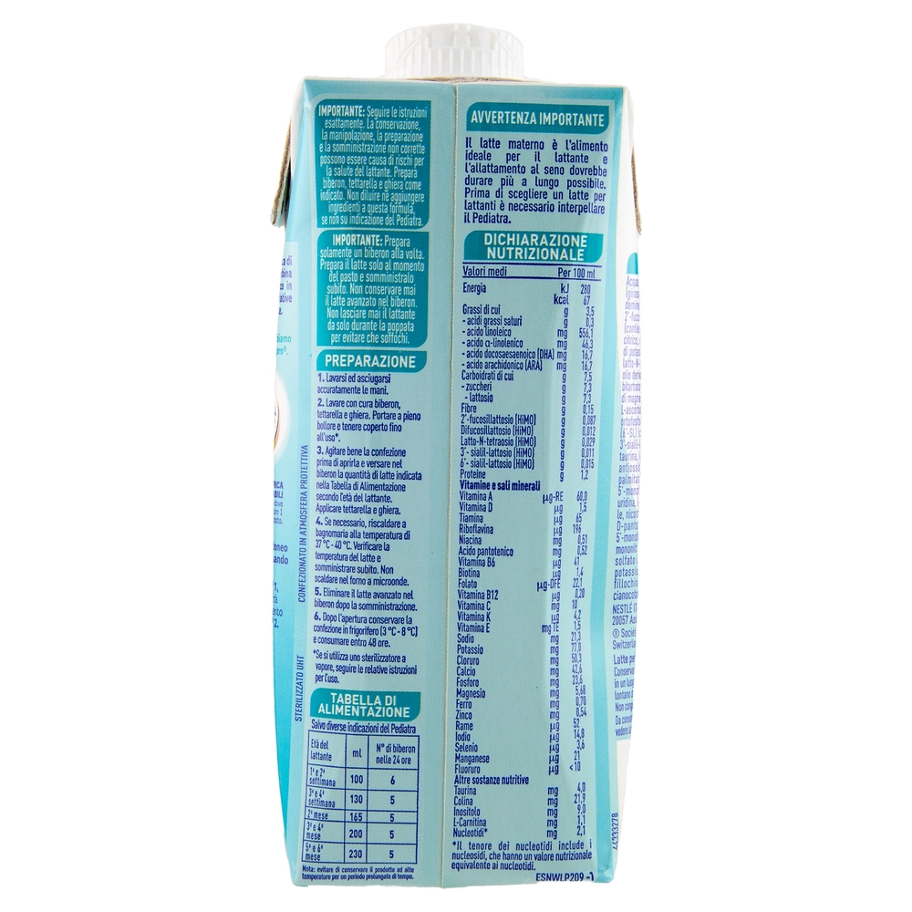 NESTLÉ NIDINA Optipro 1 Latte per lattanti liquido dalla nascita Brick da 500ml