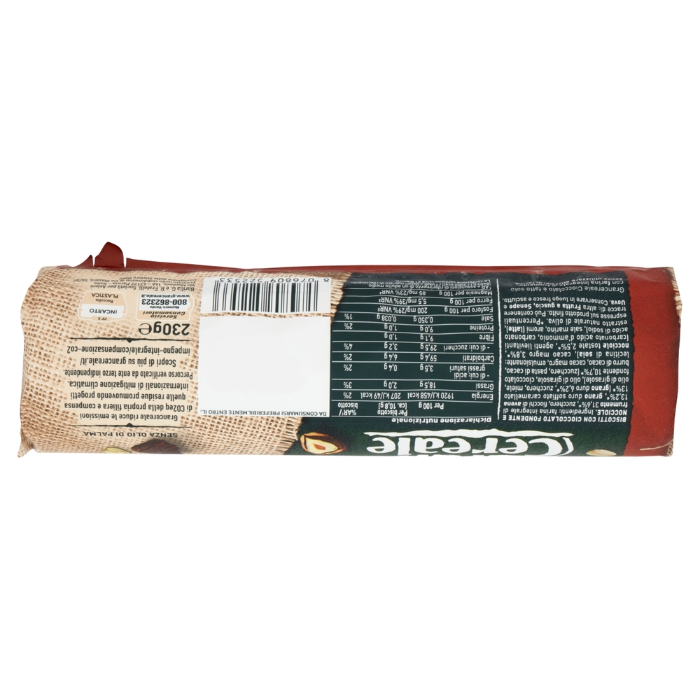 Gran Cereale Biscotti Gran Cereale Cioccolato Biscotti con Cioccolato Fondente e Nocciole Tubo 230g