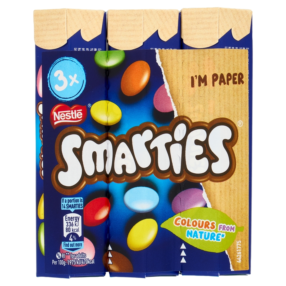 NESTLÉ Smarties Confetti ripieni di Cioccolato al Latte 3 tubi 34 g