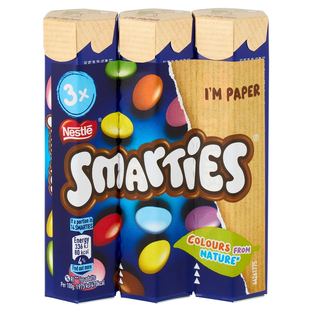 NESTLÉ Smarties Confetti ripieni di Cioccolato al Latte 3 tubi 34 g