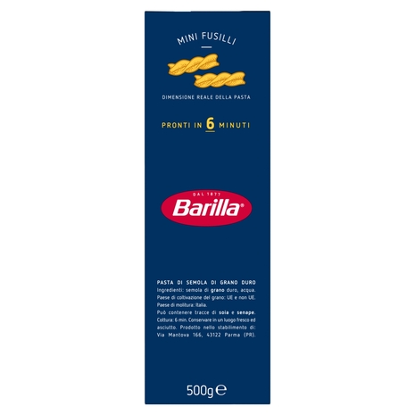 Barilla Pasta Piccolini Mini Fusilli 100% grano italiano 500 g