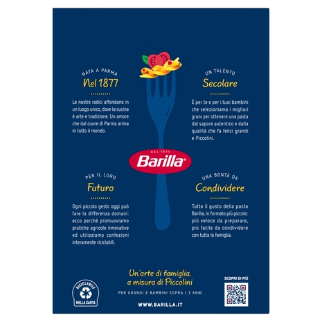 Barilla Pasta Piccolini Mini Fusilli 100% grano italiano 500 g